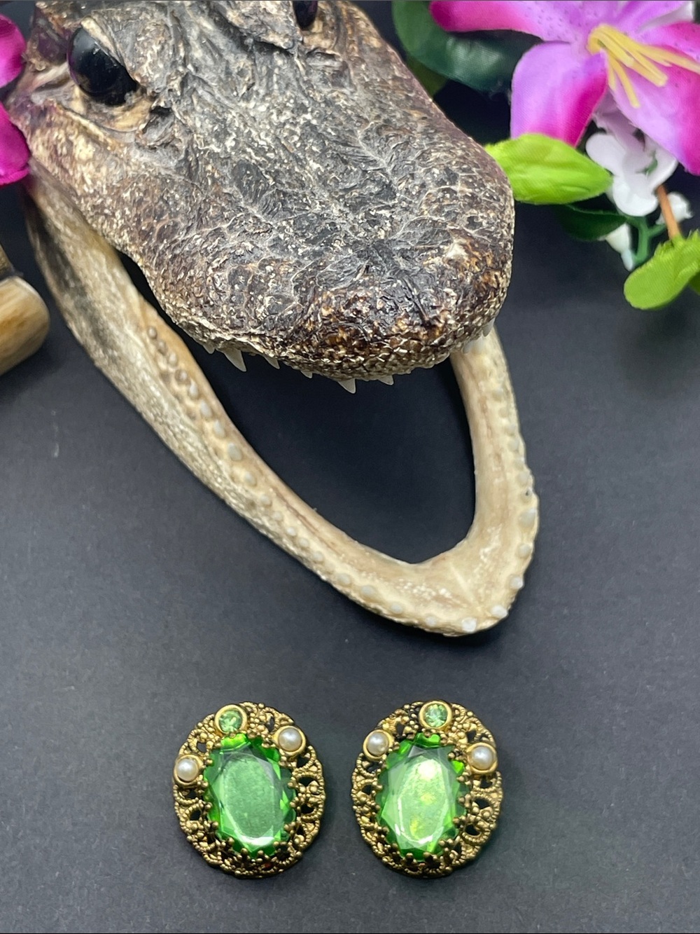 Western Germany filigree clip earrings vintage
